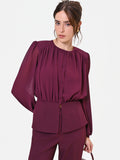 Camicia Studio bordeaux in georgette con baschina