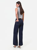 Pantaloni jeans blu navy a palazzo Giorgia Palmas X Rinascimento
