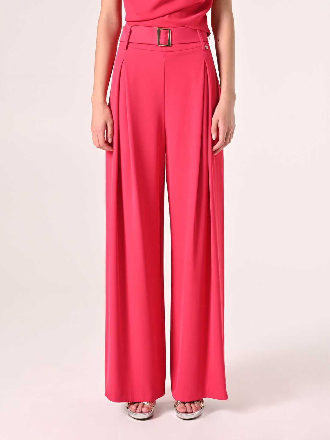 Pantaloni Fuxia con Cintura Fibbia Gold