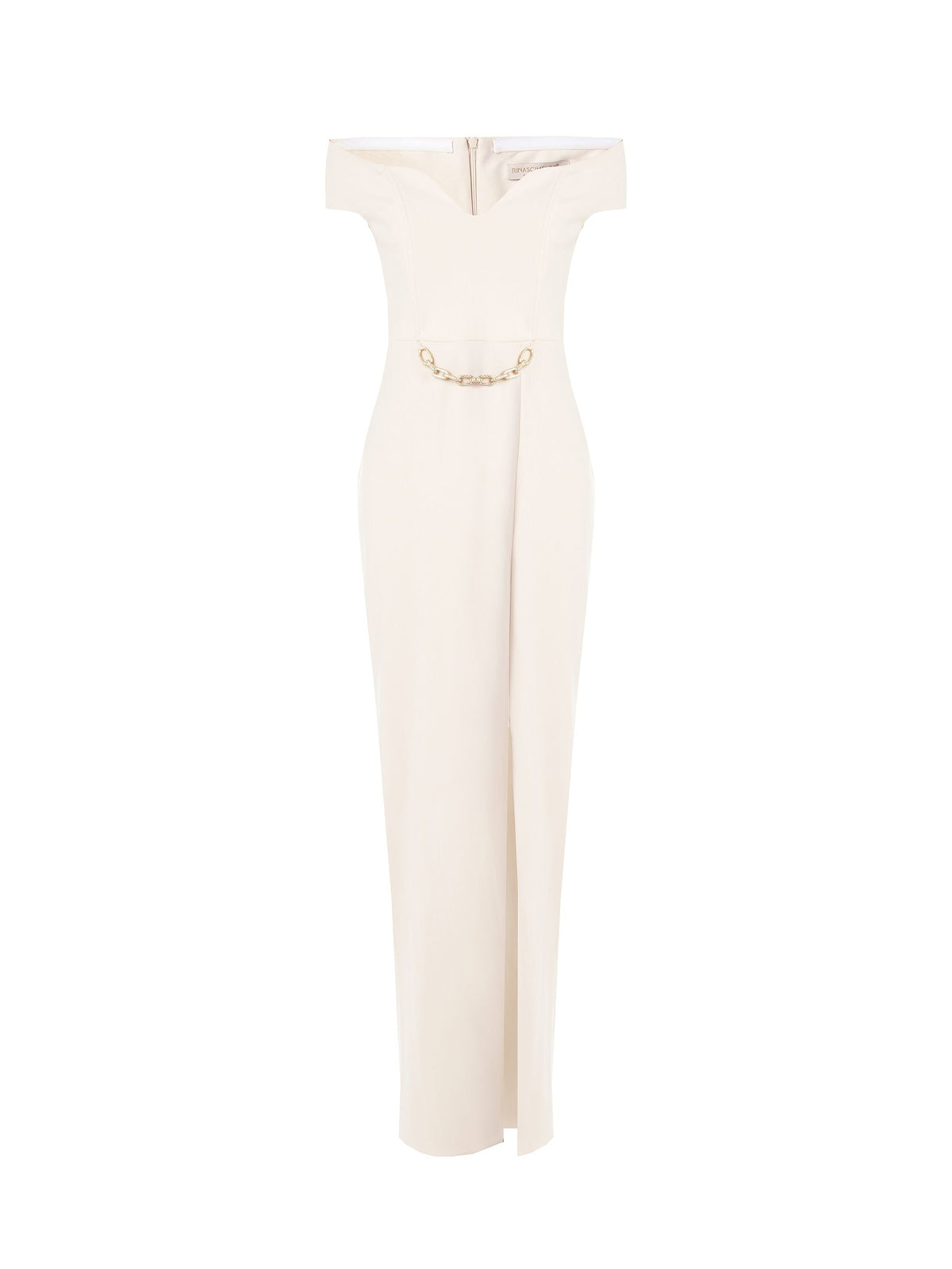 Abito Lungo Beige Chiaro in scuba Mano Crepe