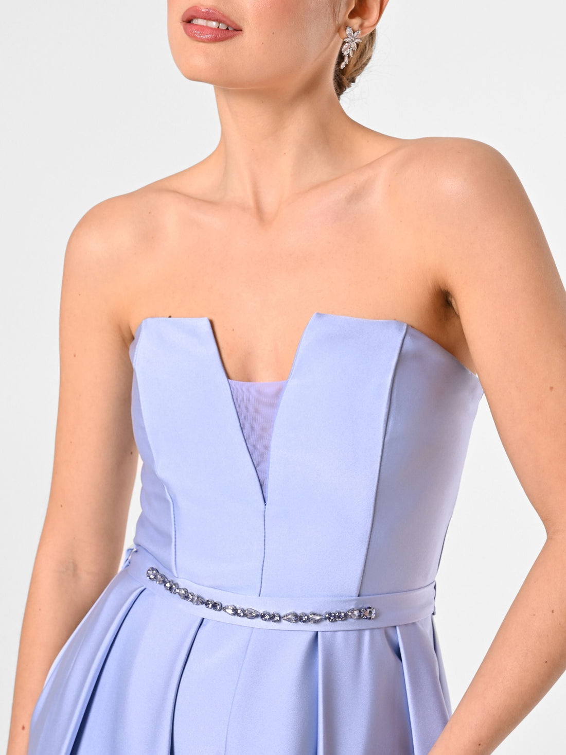 Abito Rinascimento atelier con Gonna a Ruota Azzurro