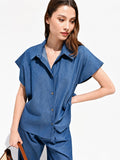 Camicia blu indaco in chambray