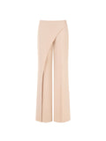 Pantalone asimmetrico fluido tortora beige