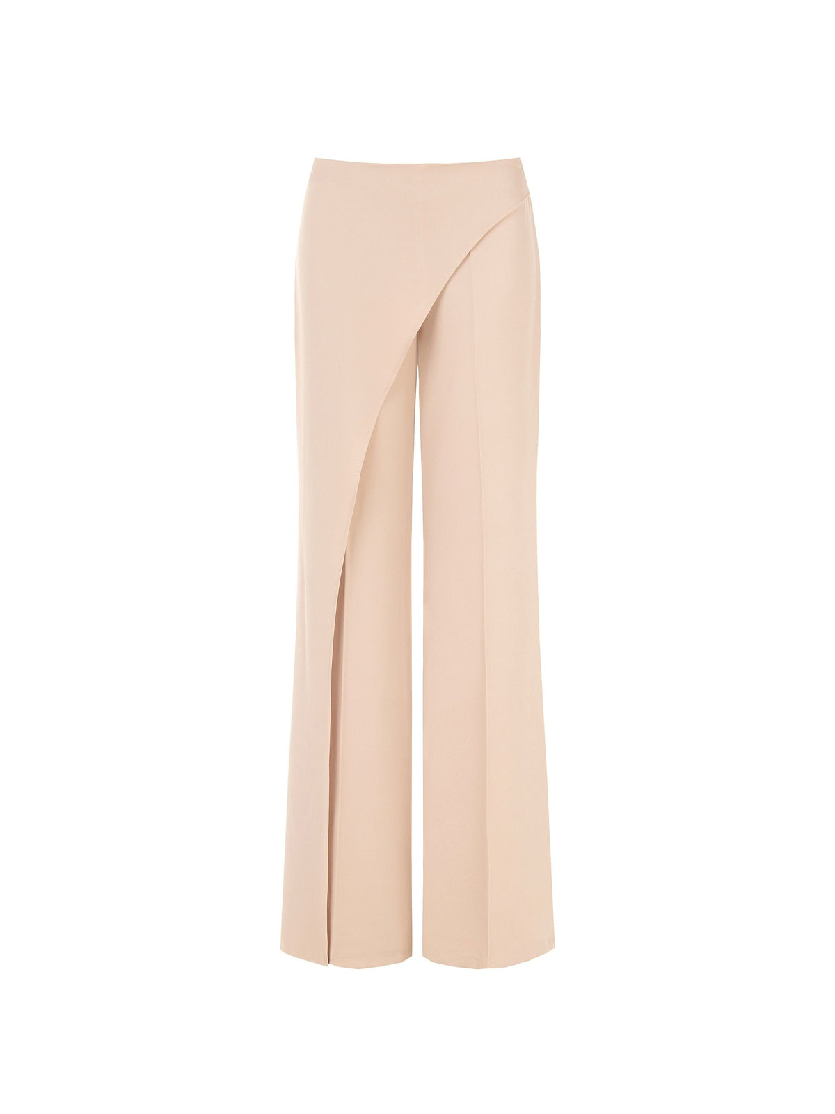Pantalone asimmetrico fluido tortora beige