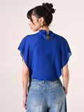 Blusa con Rouches Blu Cina
