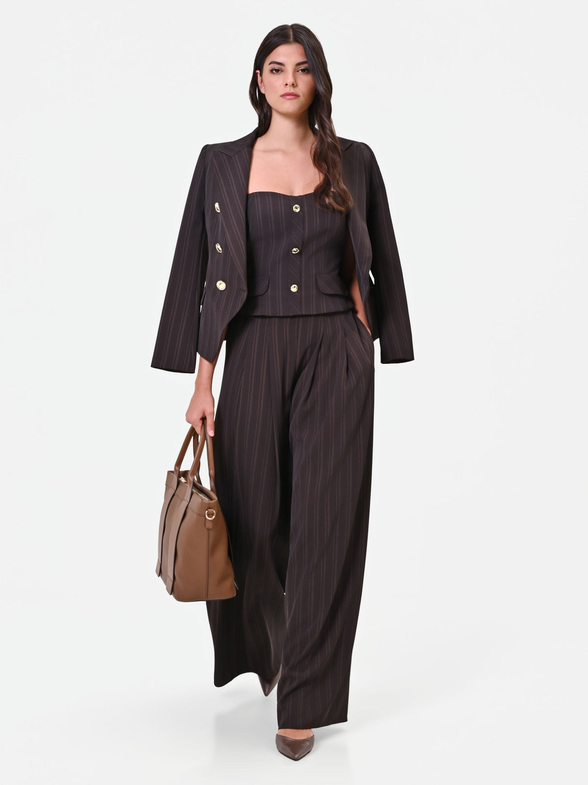 Pantalone palazzo gessato testa di moro Giorgia Palmas X Rinascimento