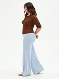 Pantalone Curvy a palazzo cielo azzurro