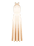 Abito Lungo in Raso Beige Chiaro