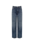 Pantaloni jeans a gamba dritta blu indaco Giorgia Palmas X Rinascimento
