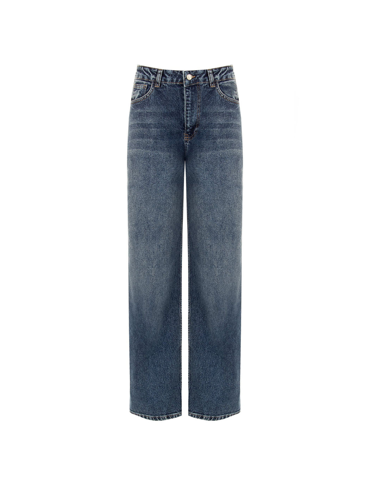 Pantaloni jeans a gamba dritta blu indaco Giorgia Palmas X Rinascimento