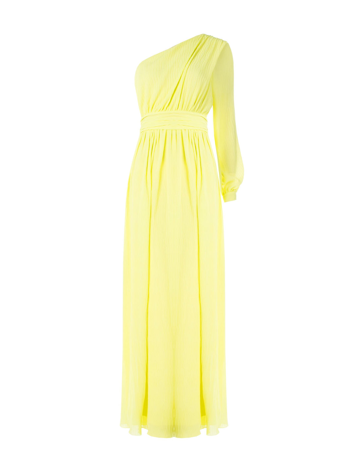Abito Lungo Monospalla Giallo Lime