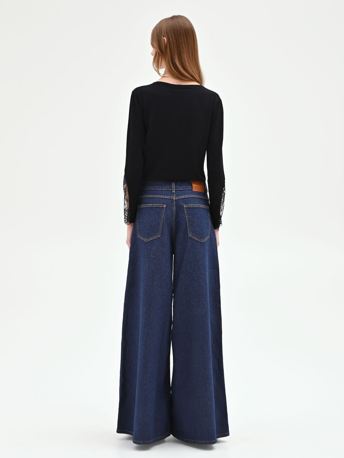 Jeans extra wide blu indaco high waist