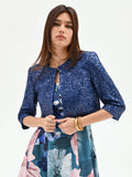 Giacca blu brillante in paillettes