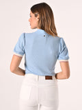 Polo in Maglia Lurex Azzurra