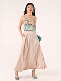 Gonna in Raso Beige Chiaro