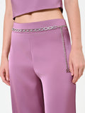 Pantalone palazzo rosa antico in raso