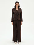 Blazer doppiopetto moro marrone con revers a lancia