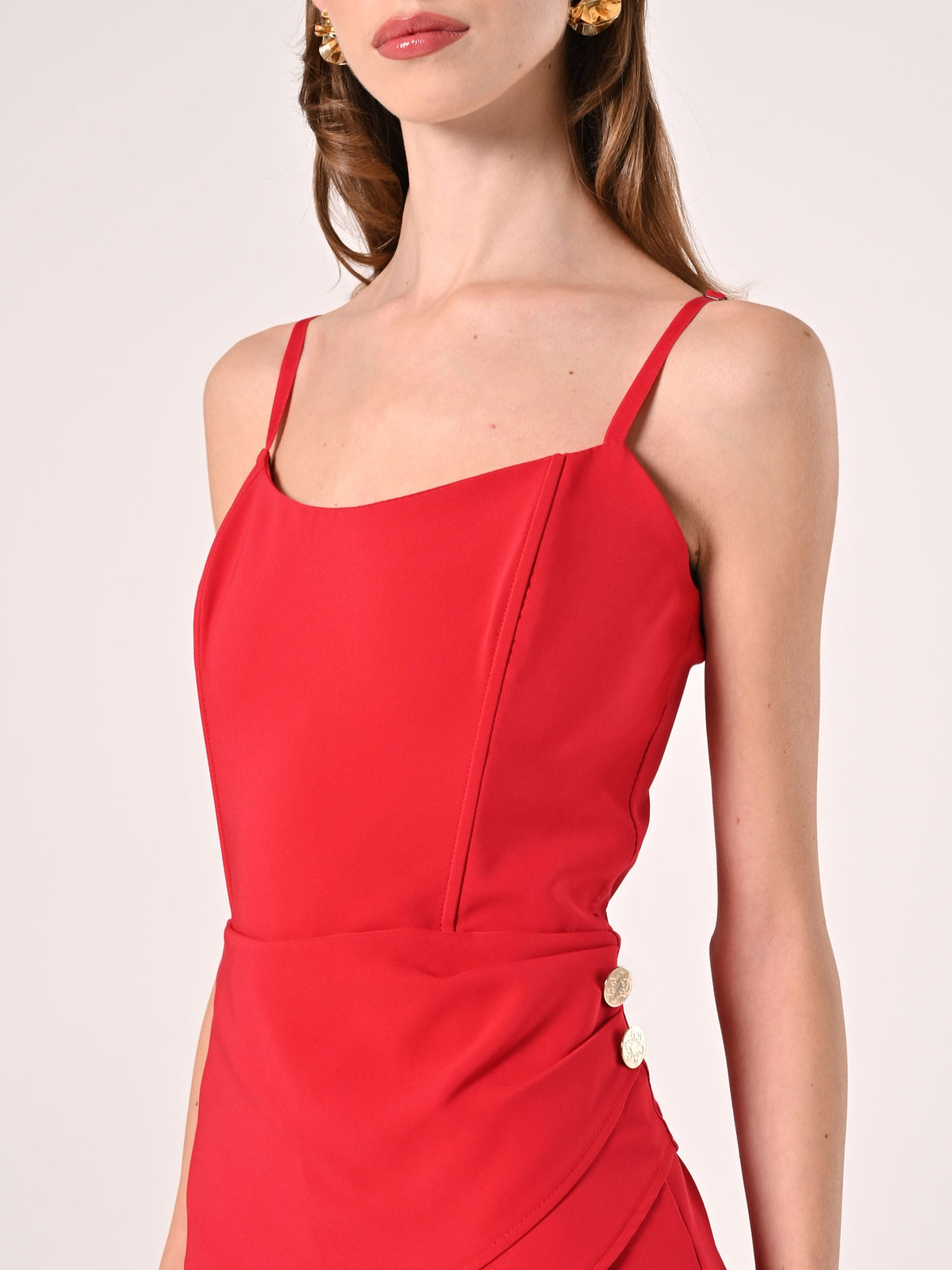 Tuta Rossa con Scollo Bustier