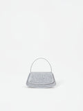 Borsa argento strutturata con strass