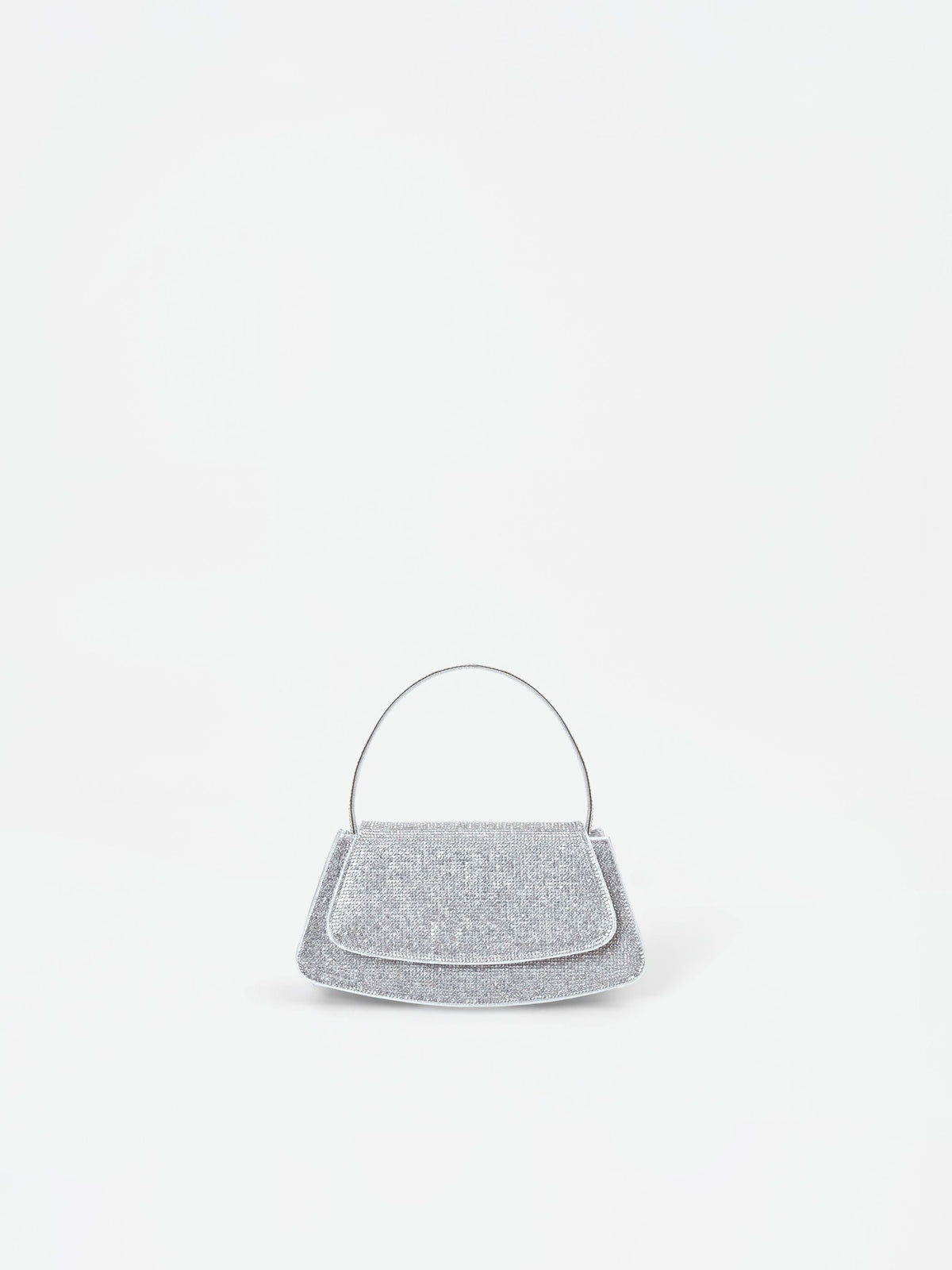 Borsa argento strutturata con strass