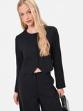 Giacca cropped nera in punto milano