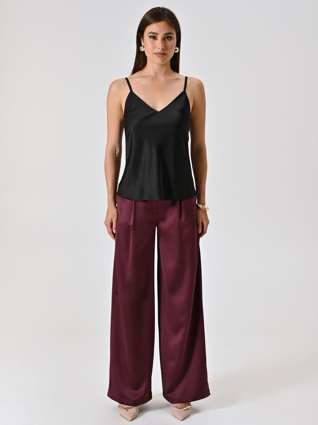 Top Nero Spalline Sottili