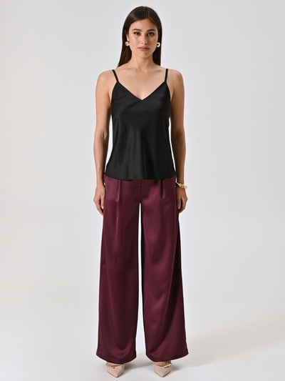 Top Nero Spalline Sottili