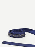 Cintura atelier blu indaco con pietre