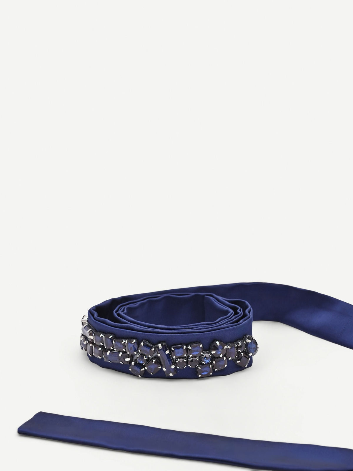 Cintura atelier blu indaco con pietre