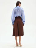 Pantalone culotte cioccolato con cintura
