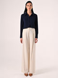 Pantaloni Bianchi a Righe Blu