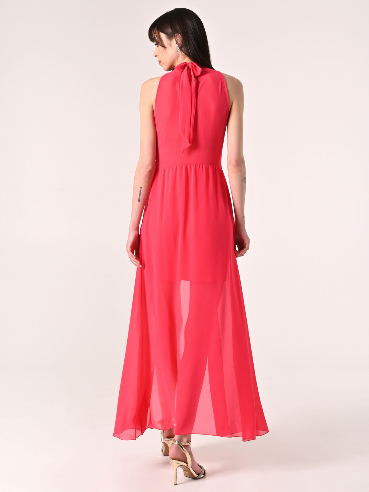 Abito High-Low Fuxia