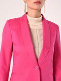 Giacca Fuxia in Cotone con Impunture a Contrasto