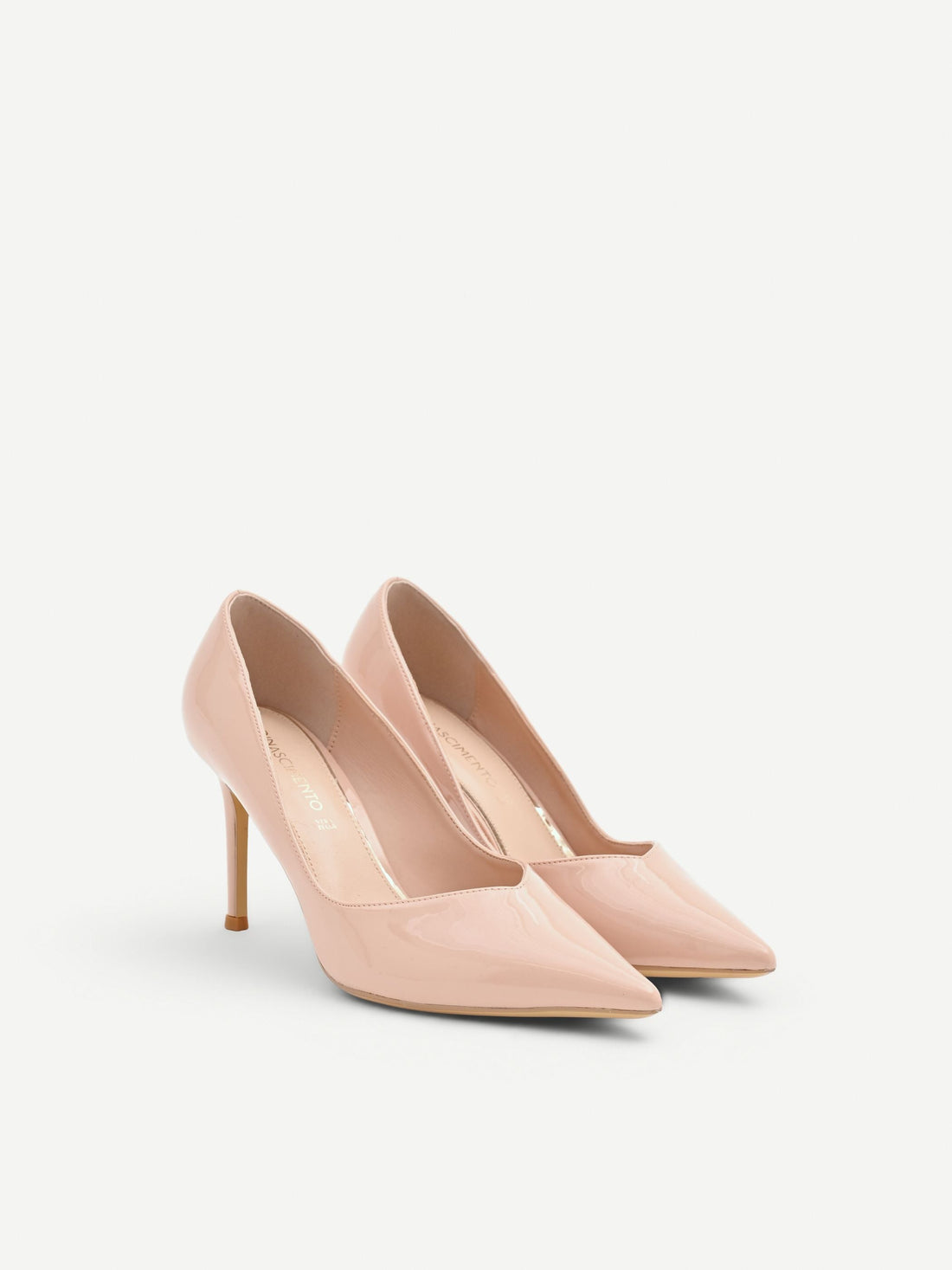 Décolleté rosa cipria in vernice