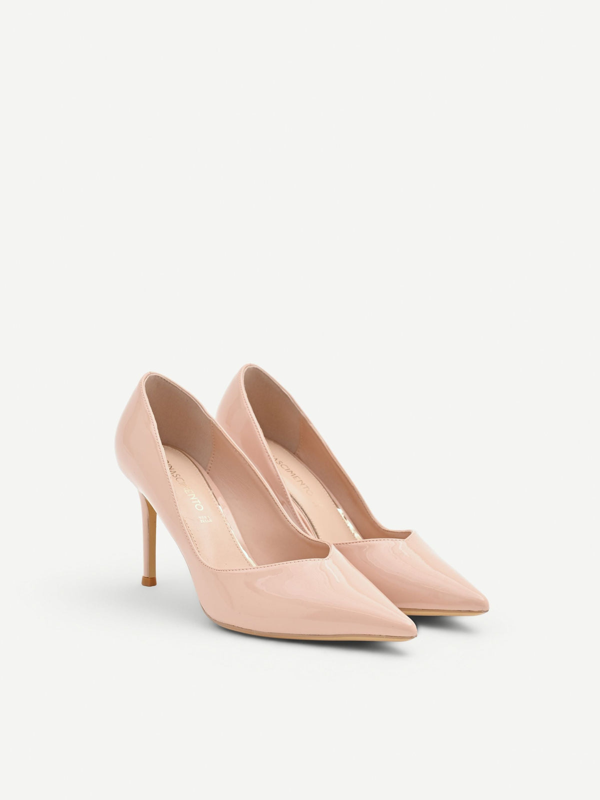 Décolleté rosa cipria in vernice