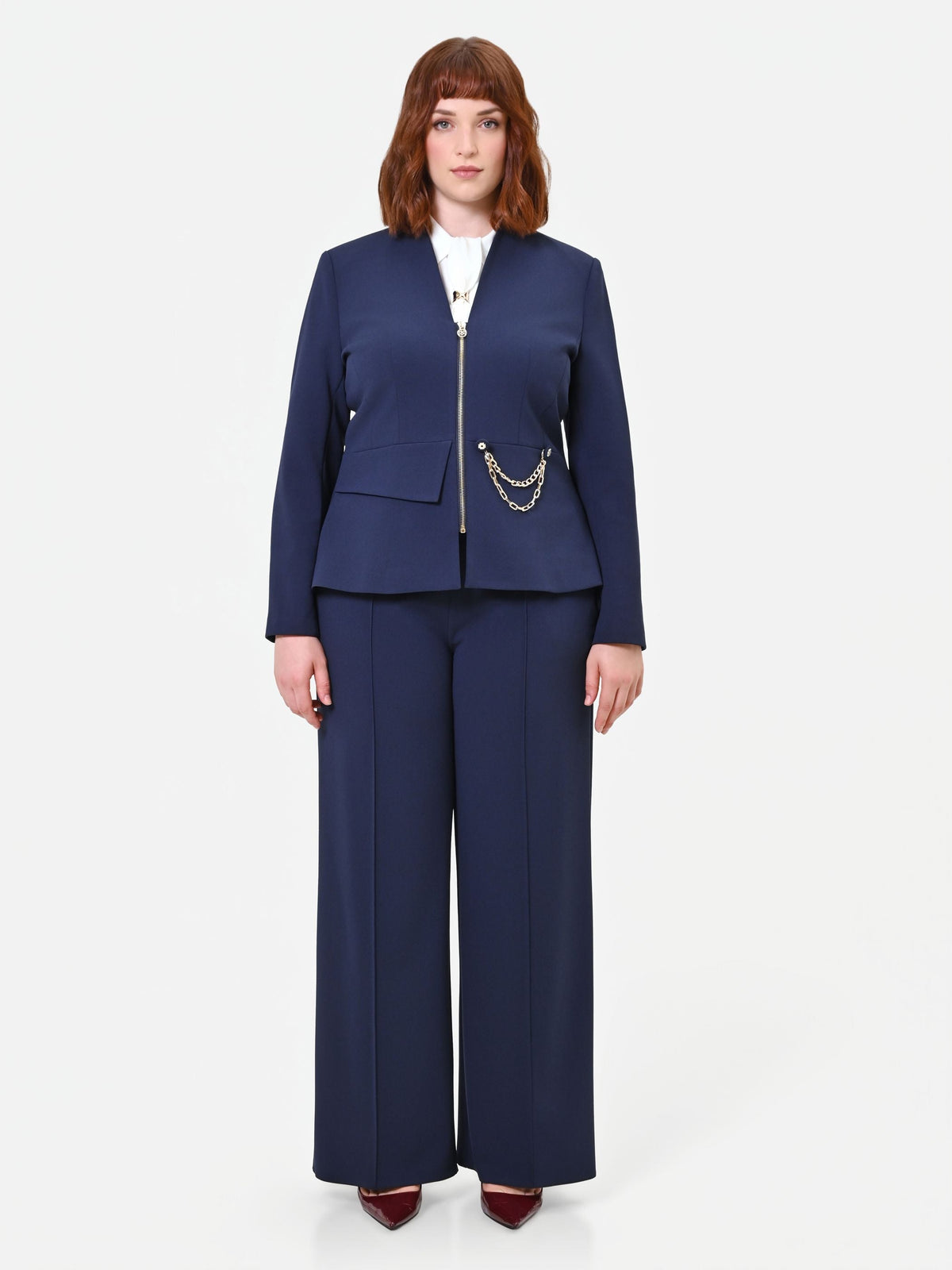 Giacca Curvy  blu navy in scuba crepe