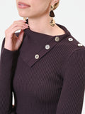 Abito tubino in maglia marrone