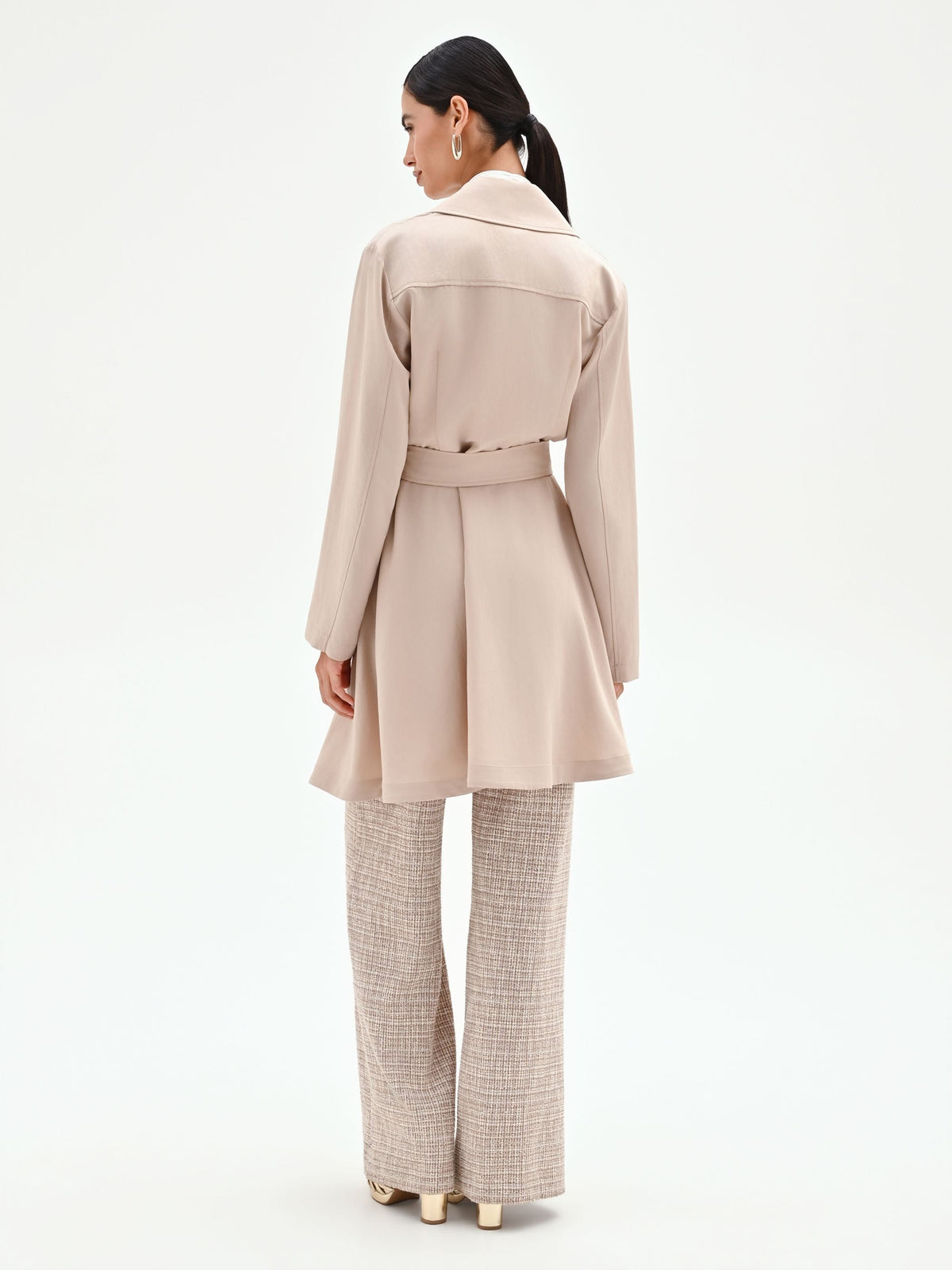Trench doppiopetto tortora beige
