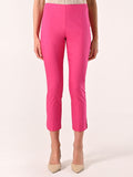 Pantaloni Skinny in Cotone Fuxia