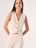 Gilet in Tessuto Tecnico Beige Chiaro