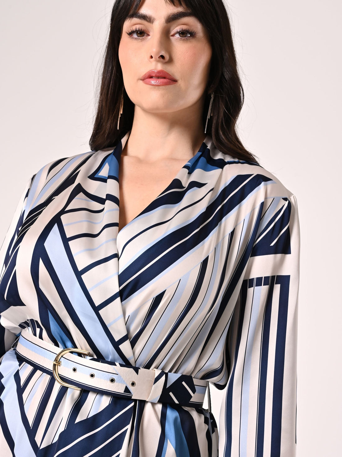 Abito Curvy Righe Azzurre