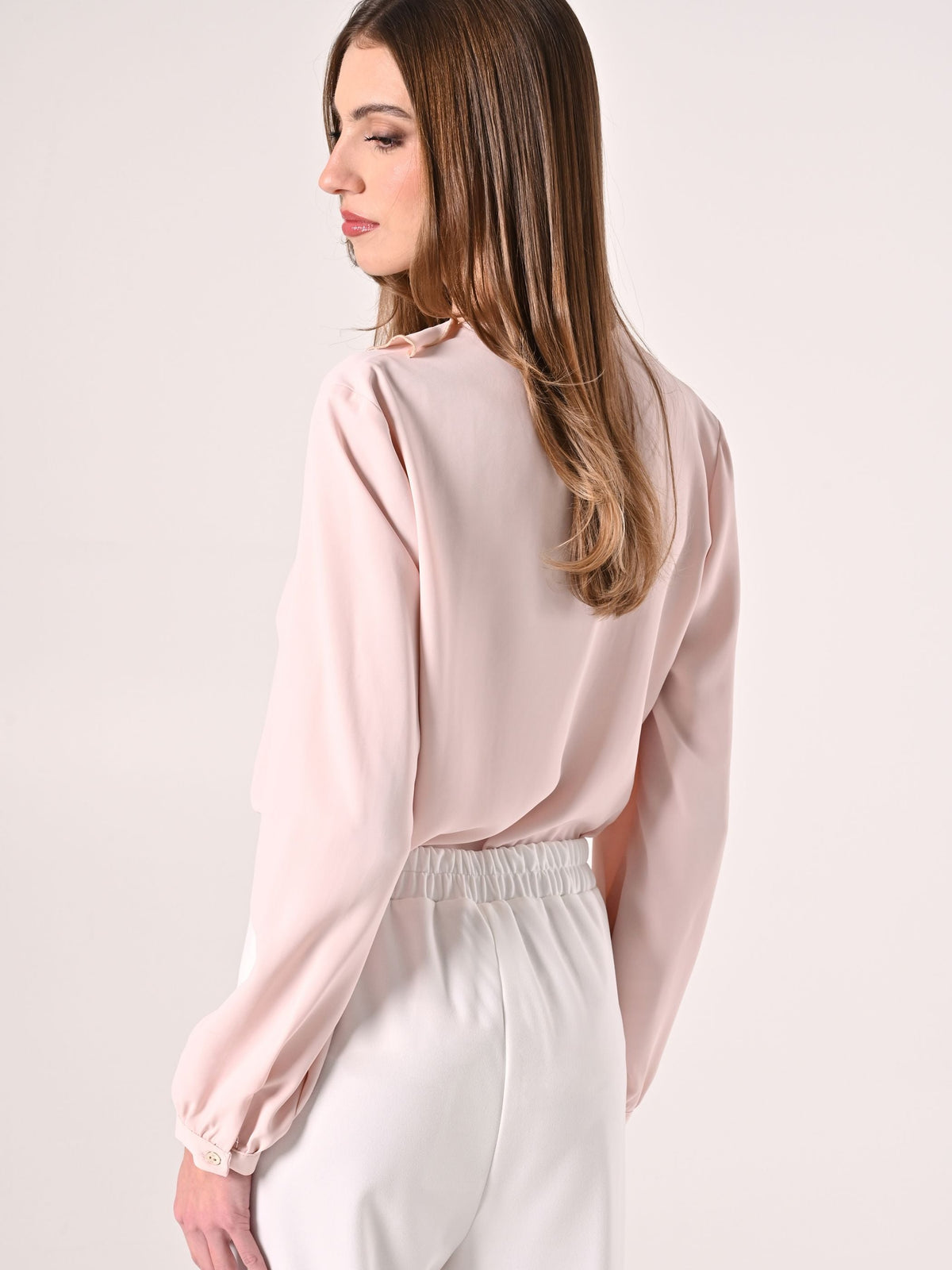 Blusa Rouche Rosa Chiaro