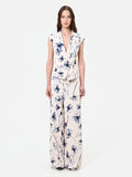 Gilet con stampa floreale blu navy