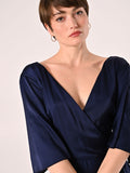 Abito Midi in Raso Blu