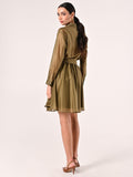 Abito Verde Militare in Organza di Viscosa